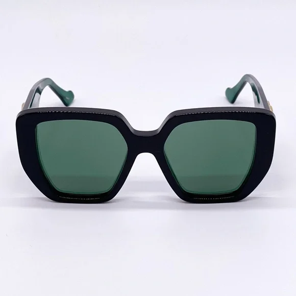 NEW GUCCI GG0956S 001 BLACK GREEN WOMEN’S GUCCI SUNGLASSES NEW COLLECTION - Picture 4 of 13